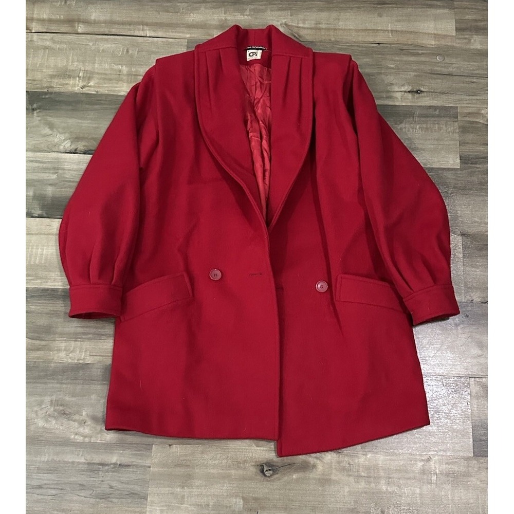 Vintage Central Park International CPI Red Coat Sz 8 Pure New Wool